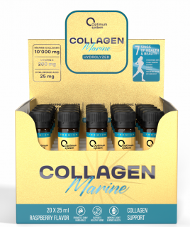 Optimum System Gold Series Marine Collagen 20 флаконов по 25 мл малина (превью)