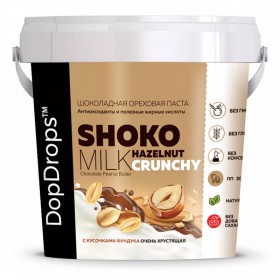 DopDrops Паста ореховая натуральная 1000 г "Shoko Milk Peanut Hazelnut Crunchy" без НДС до 03.05.2025