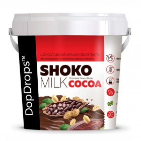 DopDrops Паста ореховая натуральная 1000 г “Shoko Cocoa Milk Peanut Butter” без НДС до 17.07.2025
