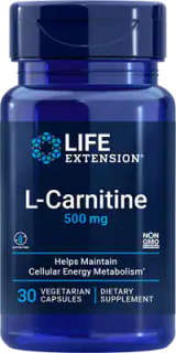 LIFE Extension L-Carnitine 500 mg, 30 vegetarian capsules до 10.2025 (превью)