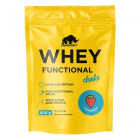 Уценка Prime Kraft Whey Functional Shake дойпак 500 г «Клубника» (Strawberry) без НДС до 05.25