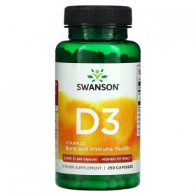 Swanson Vitamin D3 - Higher Potency 2,000 Iu (50 mcg) 250 Caps до 10.2025