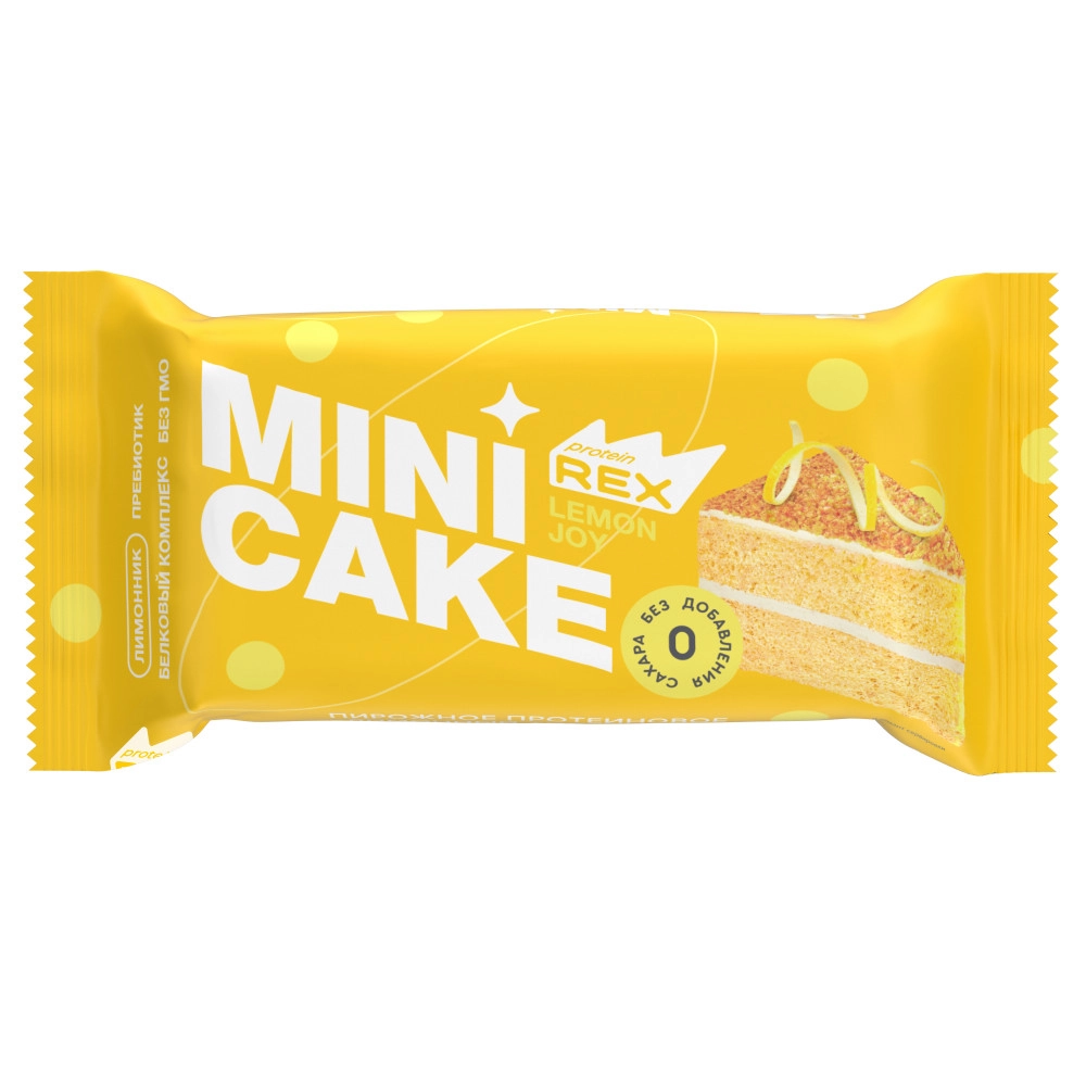 Proteinrex Пирожное протеиновое mini-cake (8шт в уп) 40 г "Лимонный тортик" до 2025-08-17 (превью)