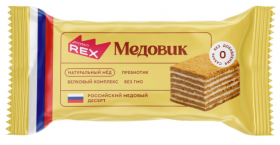 Proteinrex Пирожное протеиновое (8шт в уп) 40 г "Медовик" до 2025-08-17 (превью)