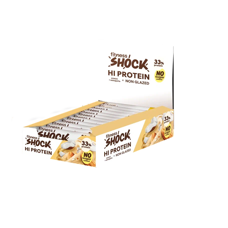 FitnesSHOCK Батончик неглазированный (12шт в уп) 60&nbsp;г (превью)