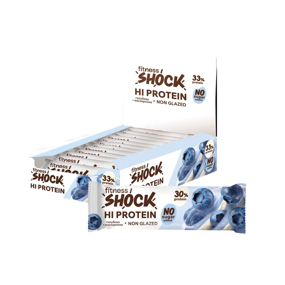 FitnesSHOCK Батончик неглазированный (12шт в уп) 60&nbsp;г (превью)