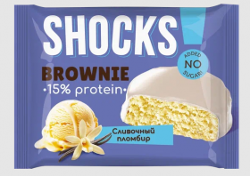 FitnesSHOCK Бисквит глазированный Брауни SHOCKS! (9шт в уп) 50&nbsp;г