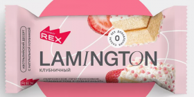 Proteinrex Пирожное протеиновое Lamington (8шт в уп) 50 г клубничный до 2025-08-16 (превью)
