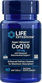 LIFE Extension Super Ubiquinol CoQ10 with Enhanced Mitochondrial Support™ 100 mg, 60 softgels до 09.2025 (превью)