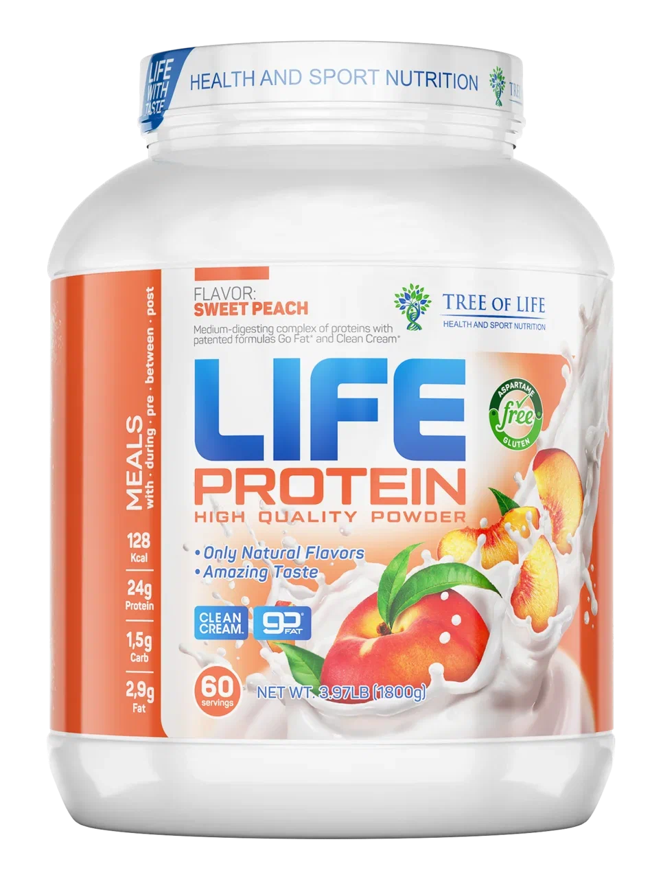 Tree of Life LIFE Protein 1800 г Sweet peach до 2026-07-01 сыпется (превью)