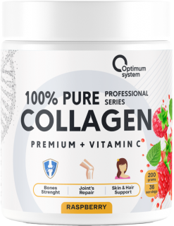 Optimum System 100% Pure Collagen Powder 200 грамм (Raspberry)