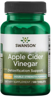 SWANSON Apple Cider Vinegar - Double Strength 200 mg 120 tabl срок 09.25 (превью)
