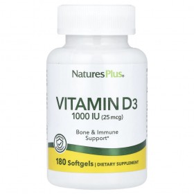 Nature's Plus Vitamin D3 1000 IU (25 mcg), 180 капс. до 12.2024