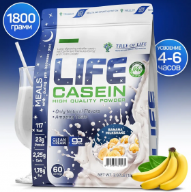 Tree of Life LIFE Casein 1800 г Banana Milkshake / 2027-06-01 дырочка заклеена (превью)