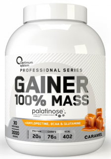 Optimum System 100% MASS GAINER 3000 gr (Caramel) слегка мятая банка (превью)