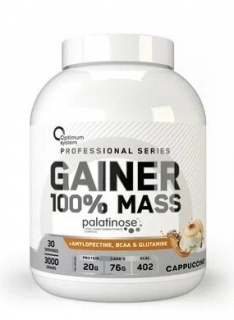 Optimum System 100% MASS GAINER 3000 gr (Cappuccino) слегка мятая банка (превью)