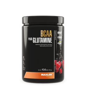 Maxler BCAA plus Glutamine 300 г Raspberry с НДС