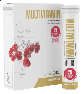 Maxler Multivitamin Effervescent 3 tubes box (20 eff. tabl.) Raspberry с НДС (превью)