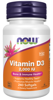 NOW ЧЗ Vitamin D3-2000 IU 240 softgels (превью)