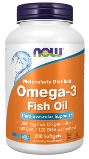 NOW ЧЗ Omega 3 1000 mg 200 softgels (превью)