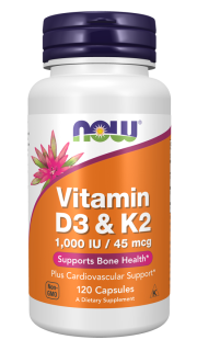 NOW ЧЗ Vitamin D-3 & K-2 1000 IU/45 MCG 120 vcaps (превью)