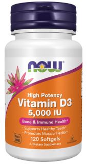 NOW ЧЗ Vitamin D3-5000 IU 120 softgels (превью)