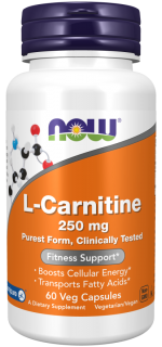 NOW ЧЗ Carnitine 250 mg 60 vcaps (превью)