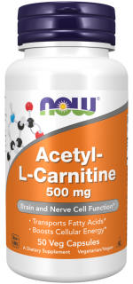 NOW ЧЗ Acetyl L-Carnitine 500 mg 50 капс (превью)