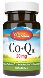 Carlson labs Co-Q-10 50mg 30 Soft Gels 30 Soft Gel до 04.2026 (превью)