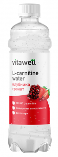 Уценка Fitness Food Factory L-carnitine water Vitawell (12шт в уп) 500 мл Клубника-Гранат до 18.02.2027 (превью)