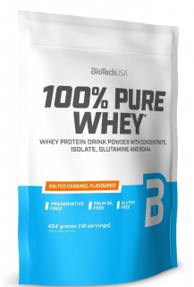 Уценка BioTech USA 100% Pure Whey 454 г солёная-карамель / 2028-11-03 дырочка заклеена