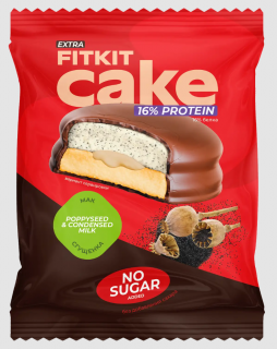 Уценка FITKIT Protein cake EXTRA (10шт в уп) 50 г Мак-сгущенка мятая картонная упаковка